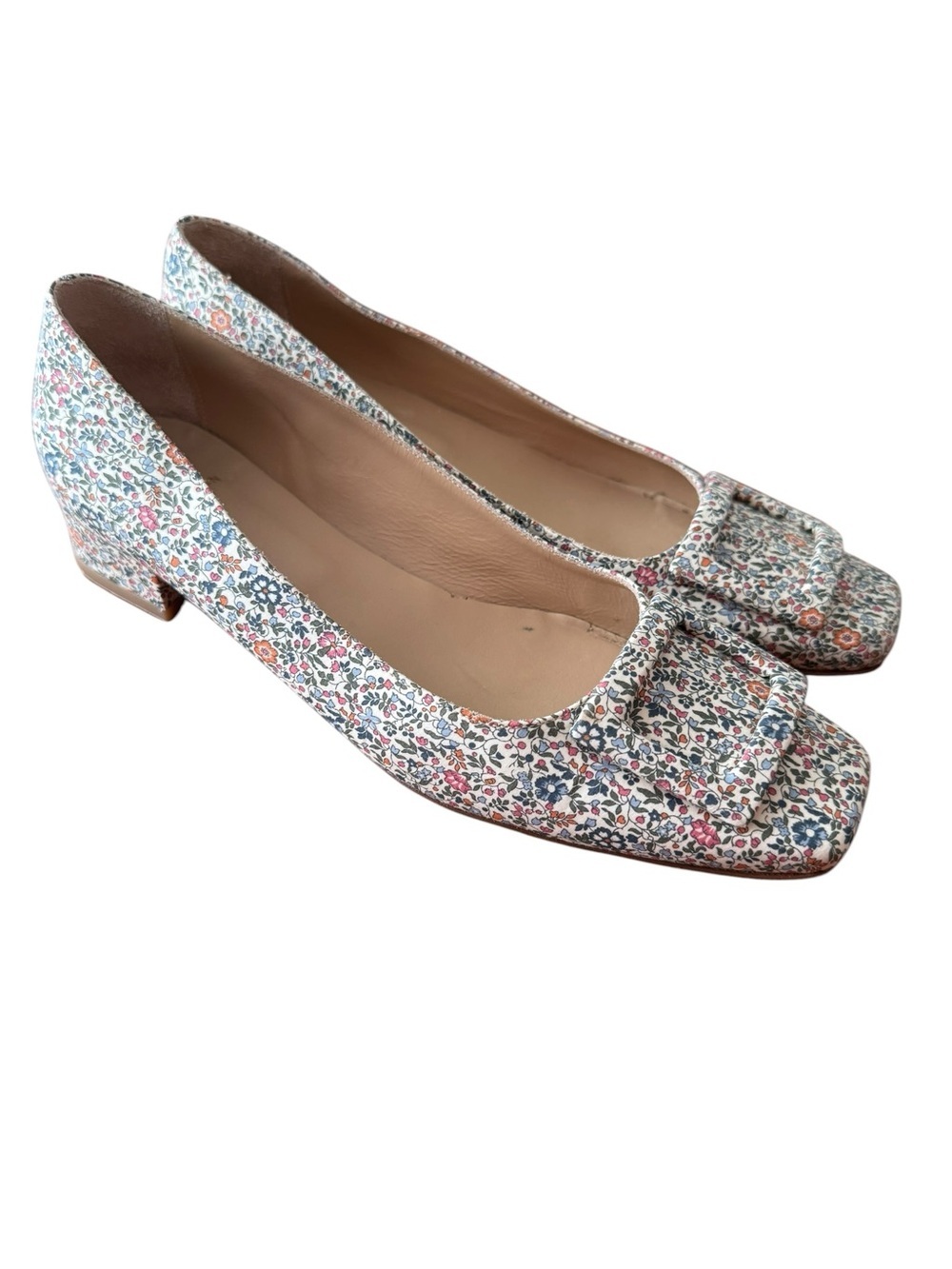 Ann Mashburn Ditsy Floral Block Kitten Heels